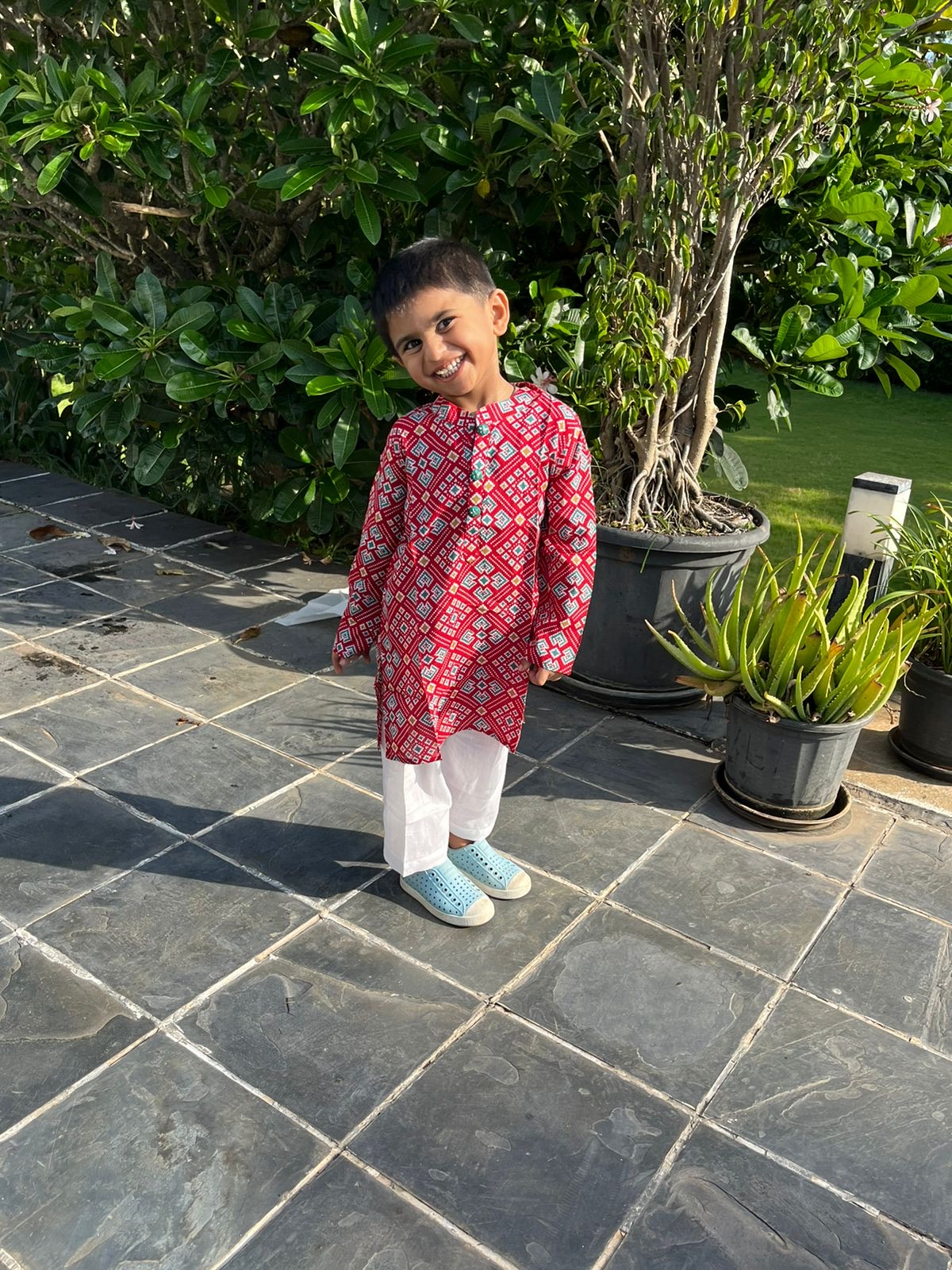 Patola Kurta Set - Red